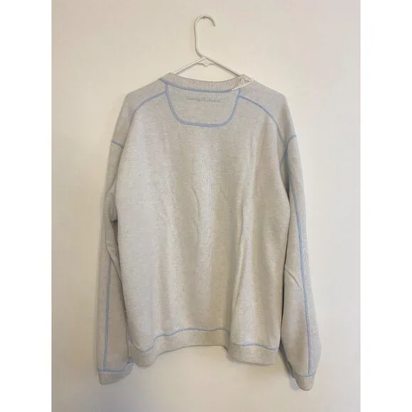 Tommy Bahama Men’s Reversible Crewneck Pullover Sweater Light Blue/White Size XL - Picture 6 of 6